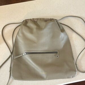 Bandolier Drawstring Backpack in Griege/Silver VERY GENTLY USED!